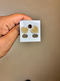 Gold Diamond Heart Studs