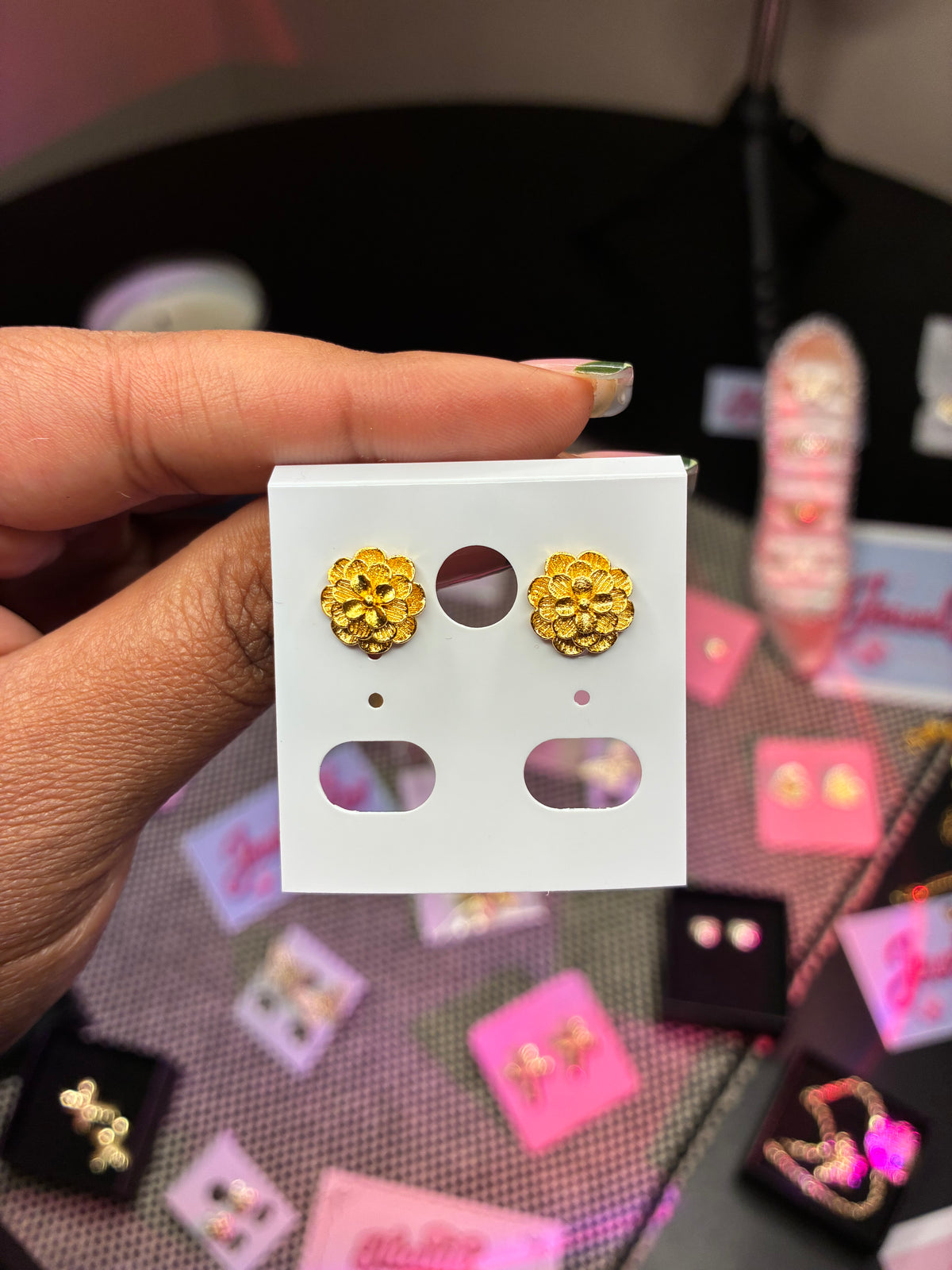 18K Gold Plated Flower Studs