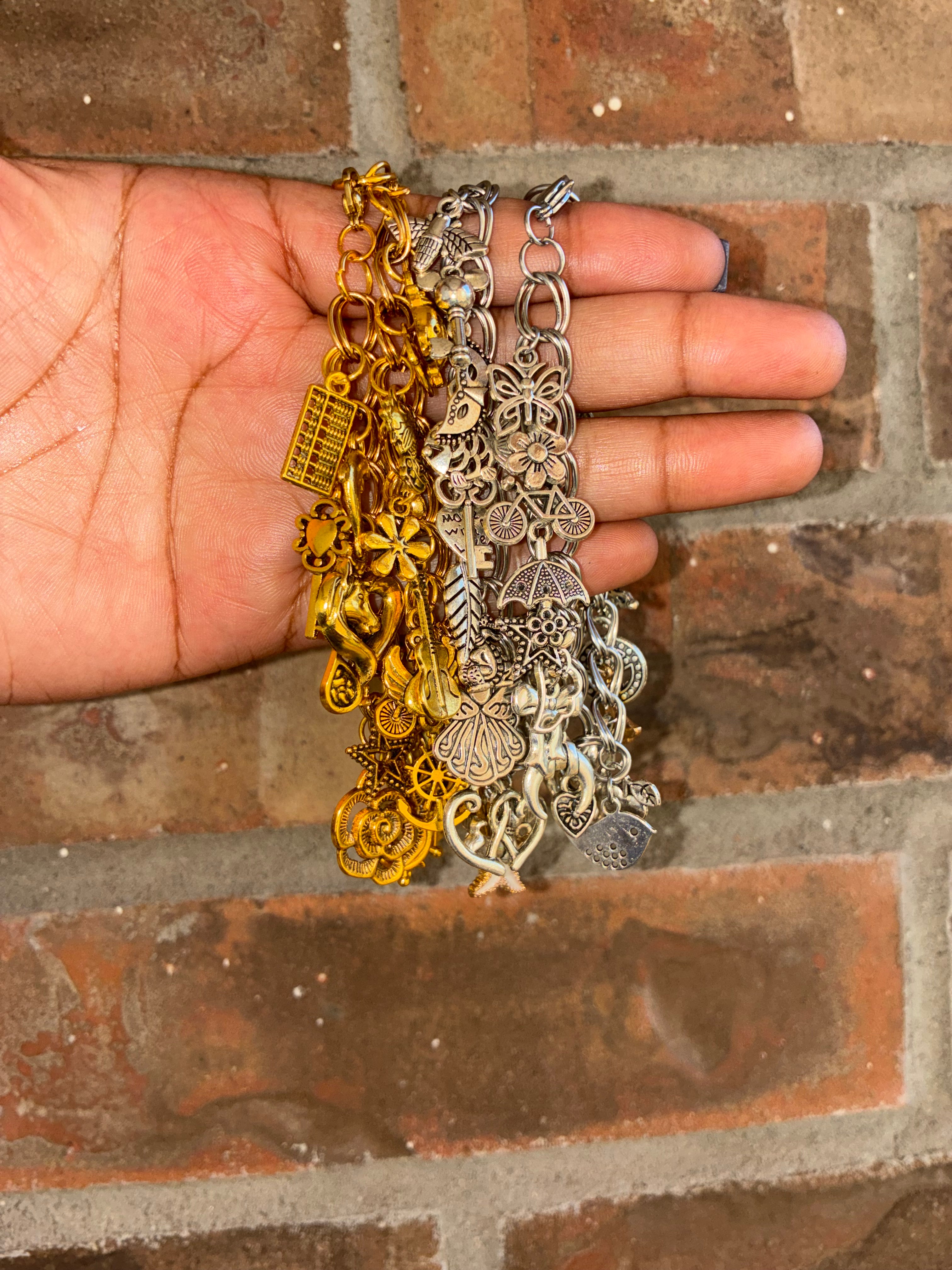 All Silver/Gold Freestyle Charm Bracelet