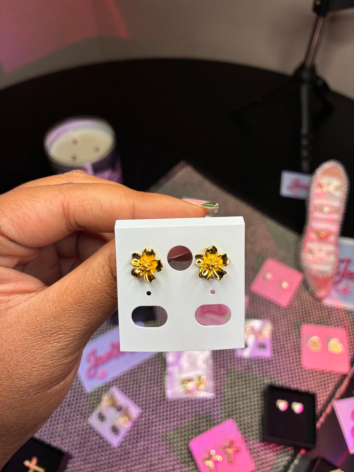 18K Gold Plated Flower Studs