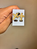 Gold Cross Studs
