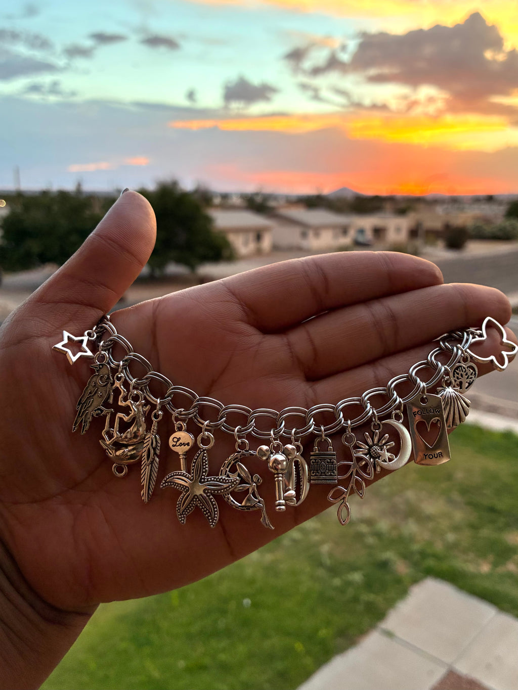 All Silver/Gold Freestyle Charm Bracelet