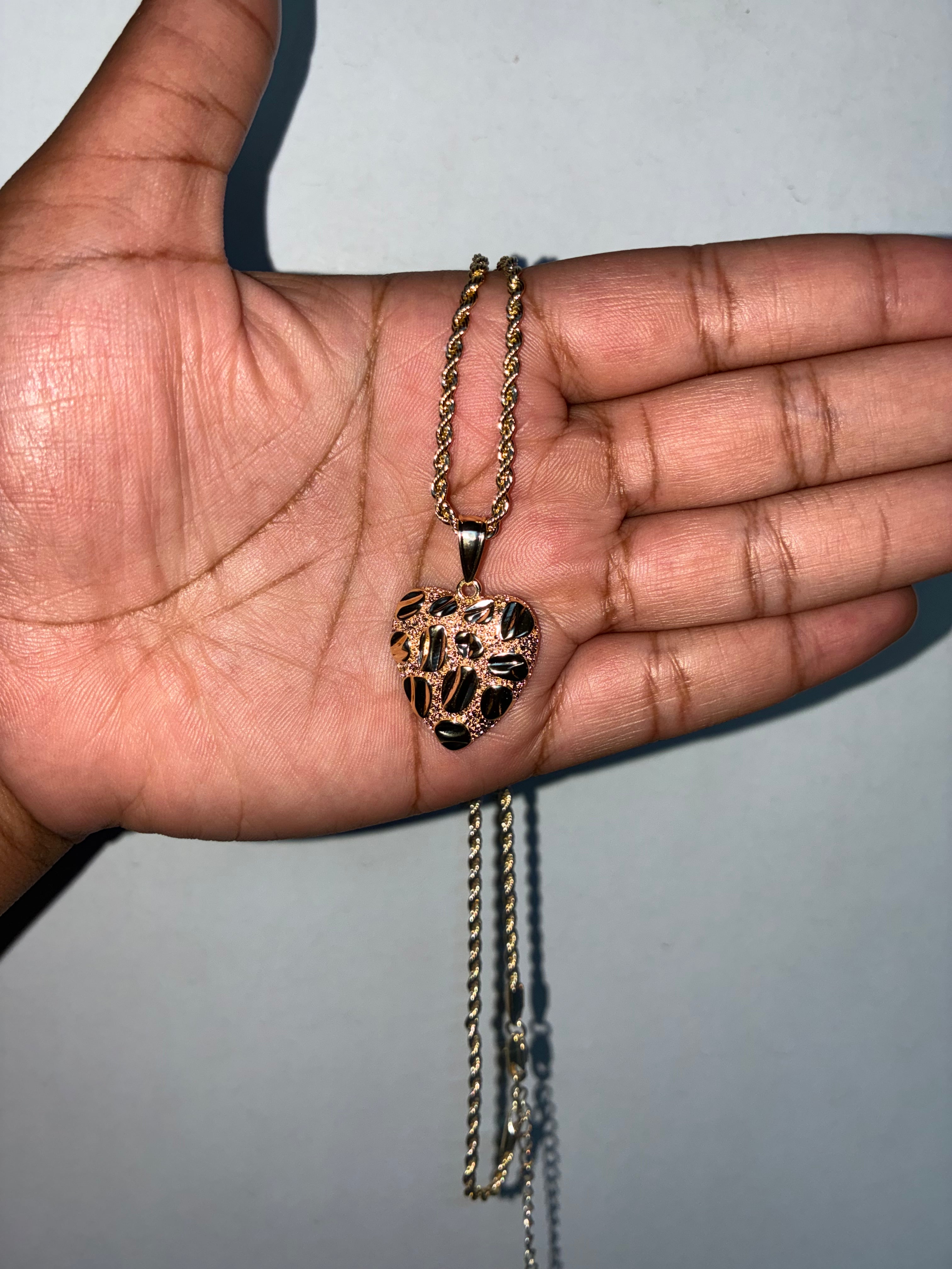 Gold Nugget Heart Necklace