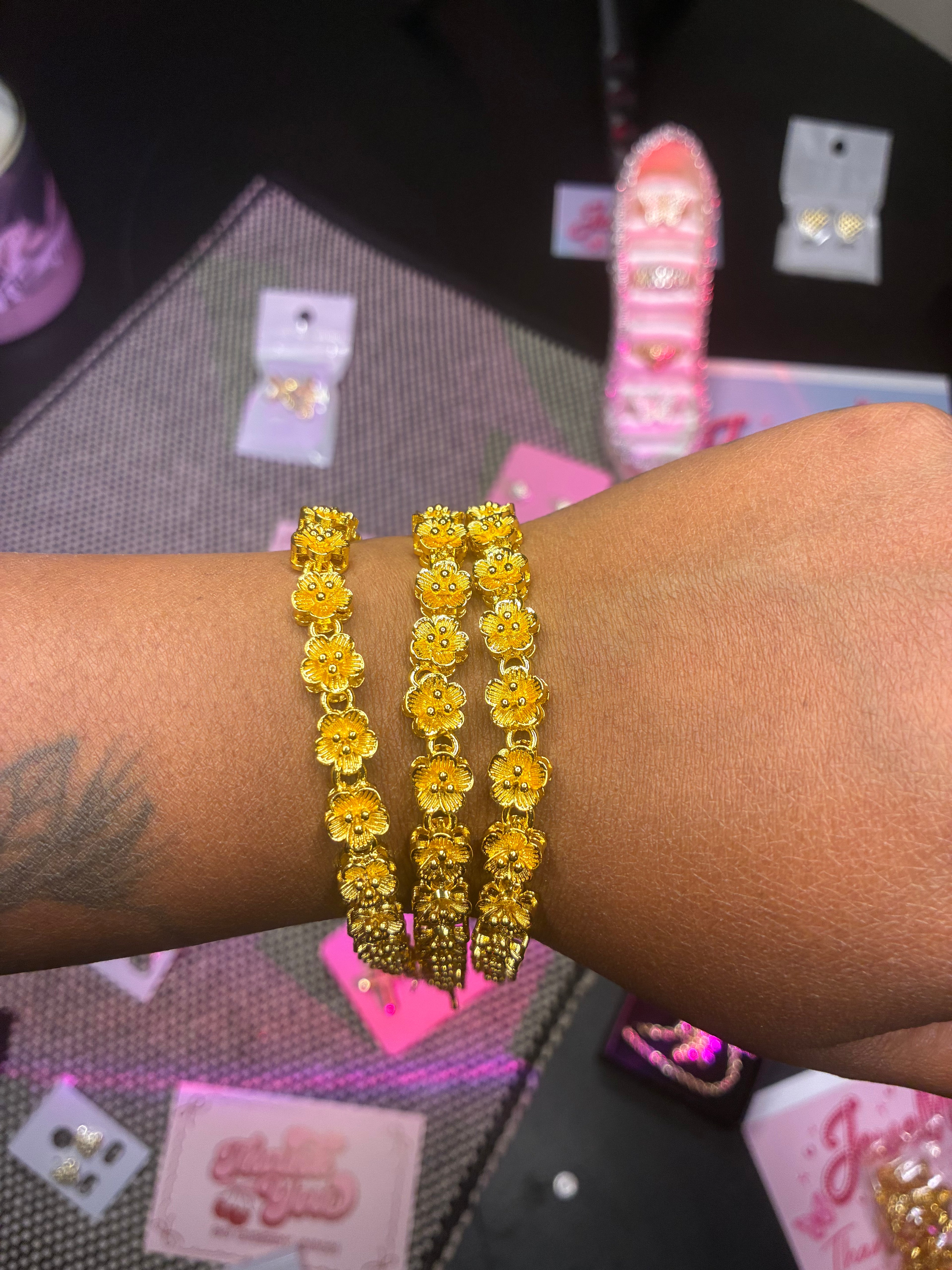 24K Gold Plated Flower Bracelet